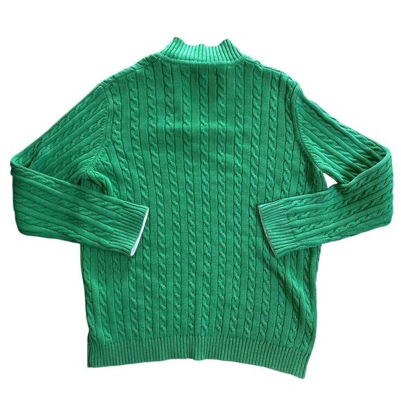 Lauren Ralph Lauren Green Zip Knit Sweater Medium Australia Made Heritage - Picture 4 of 4